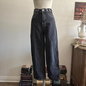 Black high waisted adjustable jeans